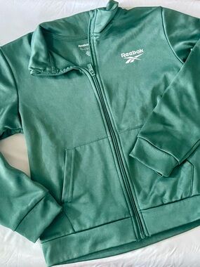 Reebok Olive Green Zip-Up Fleece Jacket